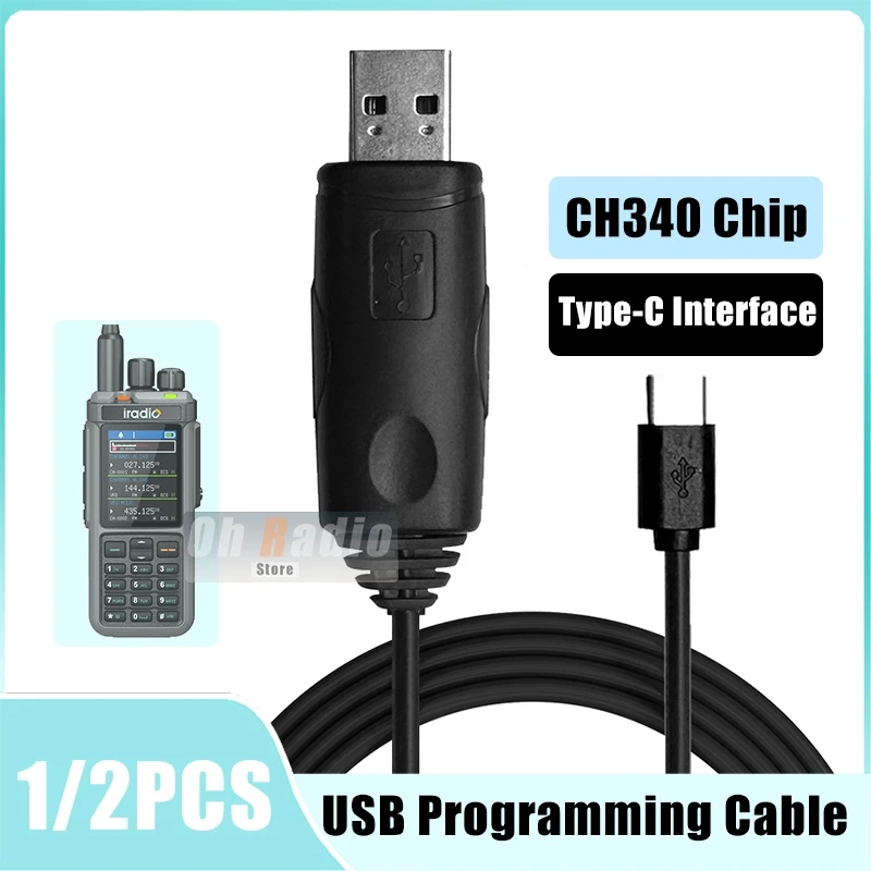Cavo di programmazione USB Tipo-C Interfaccia CH340 Chip Supporto Win11 Per Iradio UV-98 Plus UV-99 R5000 R6000 R80 RT-880 Radio bidirezionale
