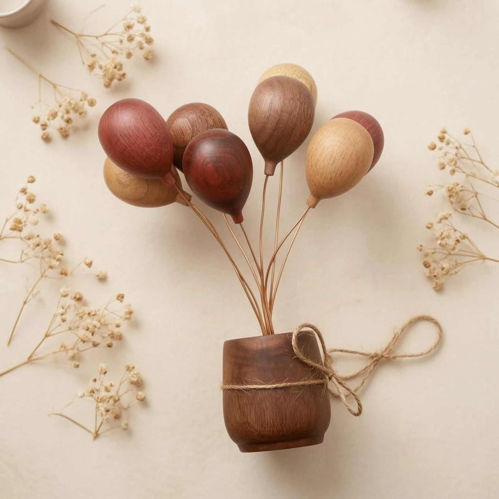 Decorazione con Palloncini, Steli in Metallo, Ornamenti in Legno per Tavolo, Decorazione da Tavolo