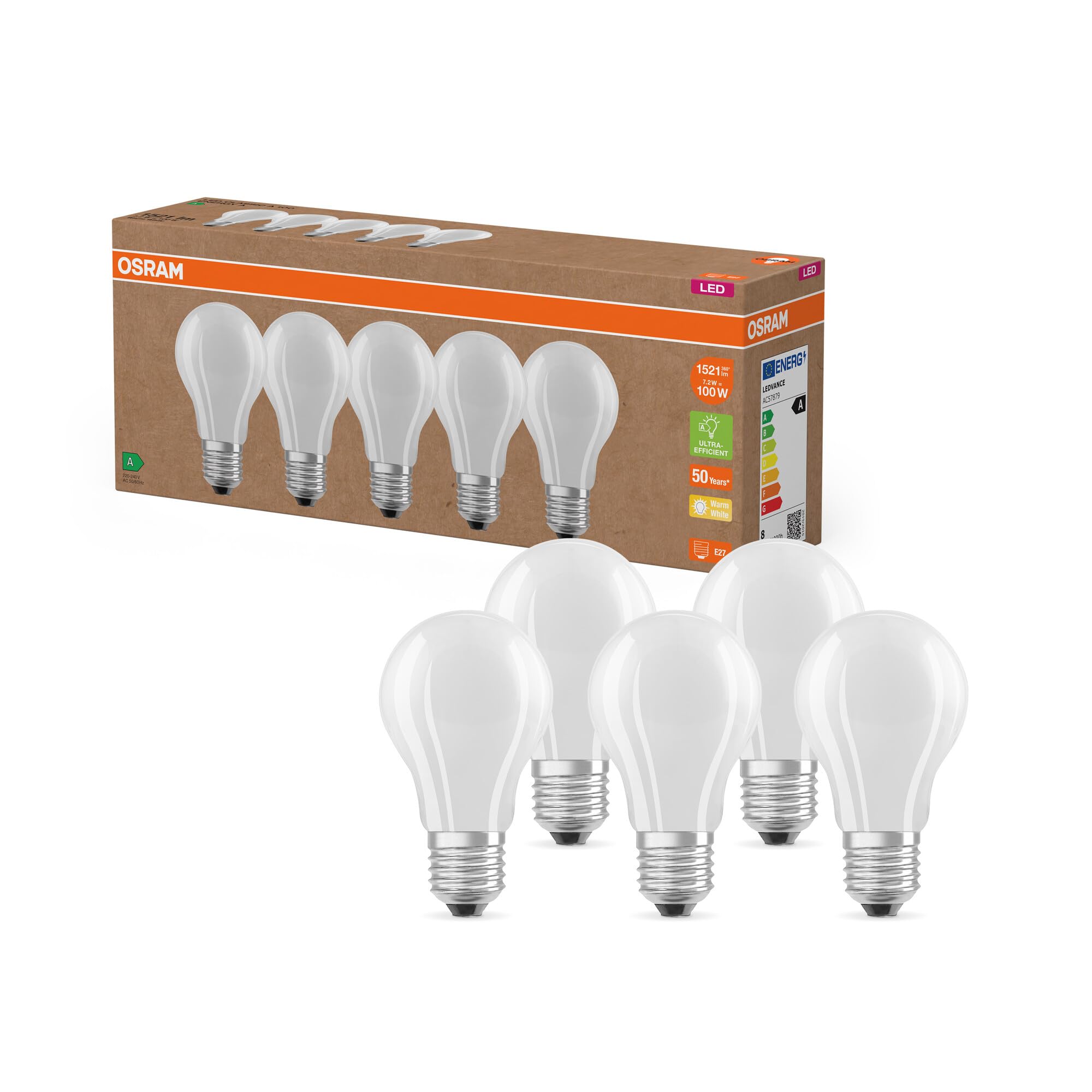 OSRAM Lampade LED ad alta efficienza con classe di efficienza energetica A, | , LED Lamps, 200.00 Millimetres dia, , confezione da 1
