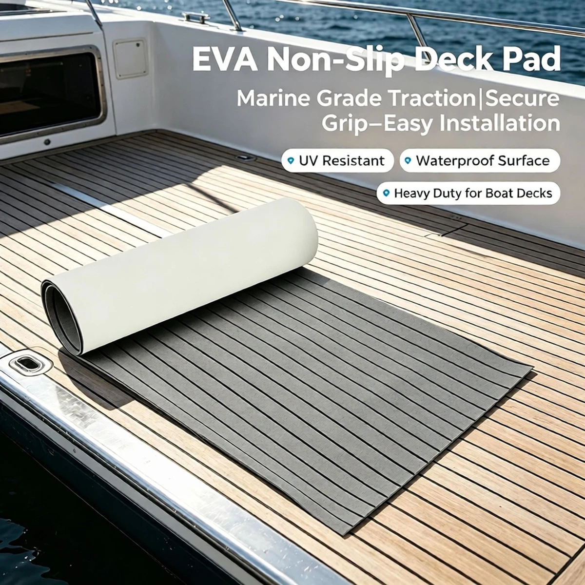 Tappetino Autoadesivo in Schiuma EVA per Coperta di Barche, Pavimentazione Marina Antiscivolo per Yacht e Navi, Resistente alle Intemperie