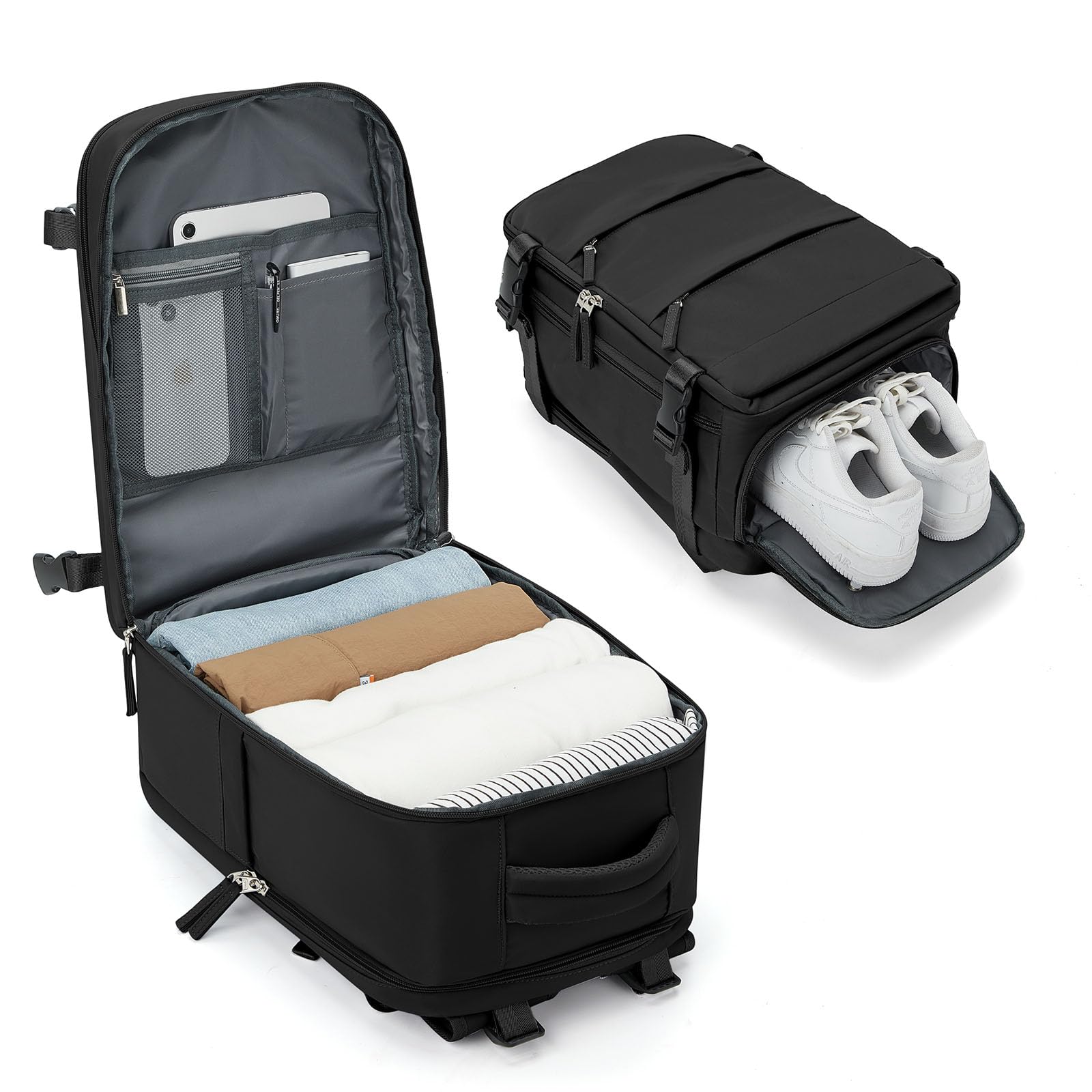 BJLFS Borse da Cabina per Ryanair 40x20x25 Bagaglio a mano Aereo Donna Uomo | 25L Zaino da Viaggio con Tasca Antifurto Impermeabile Zaino Laptop 16 Pollici Zaini Wizzair con Scomp…