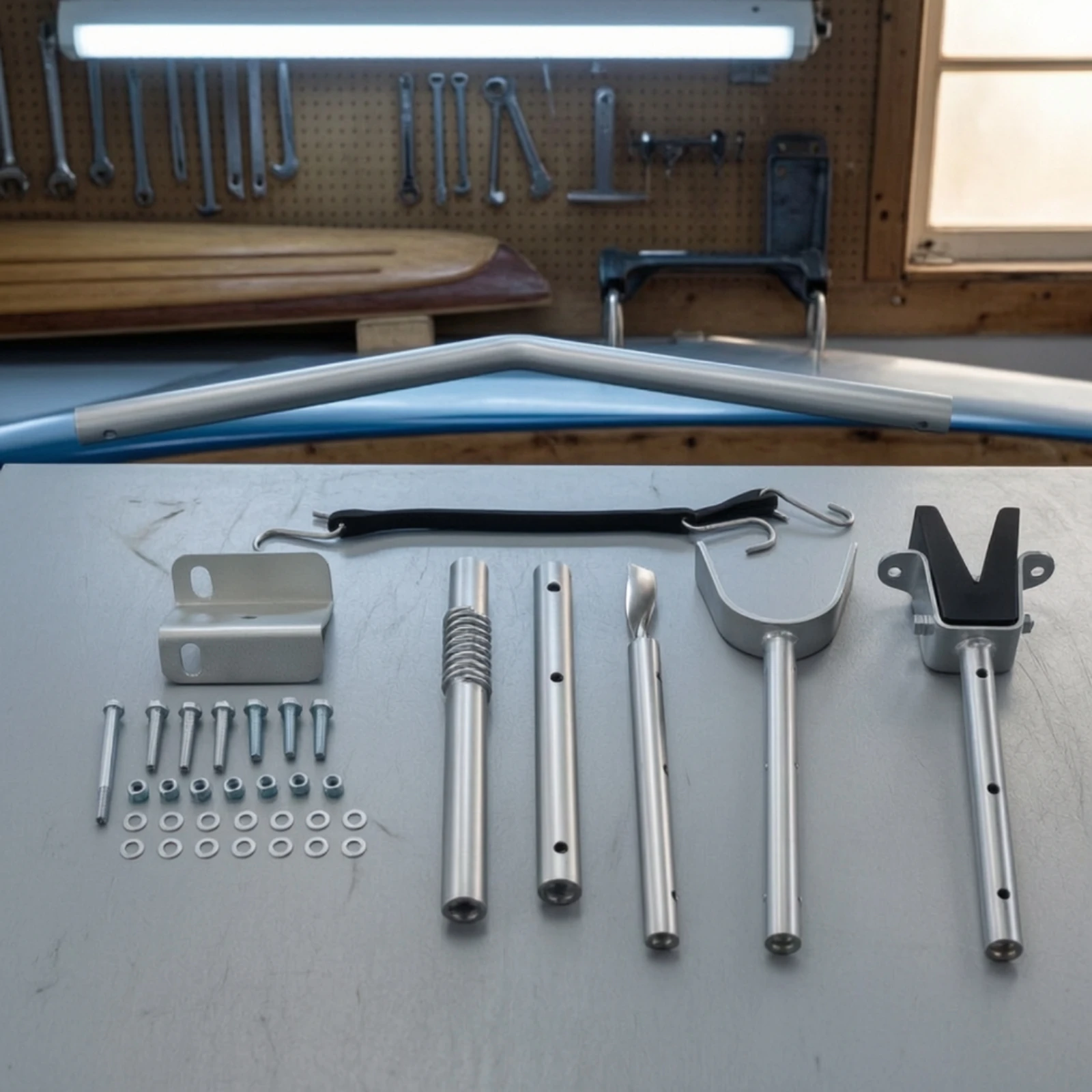 Supporto per Motore Fuoribordo, Protezione per Specchio di Poppa Resistente, Accessorio in Argento per la Sicurezza dei Proprietari di Imbarcazioni e per il Trasporto su Rimorchio