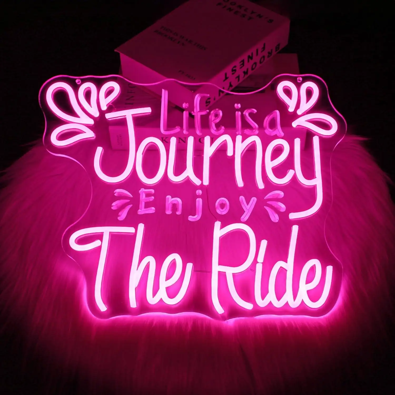 Insegna al Neon Journey The Ride, Luci al Neon LED USB Dimmerabili per Bar, Hotel, Camera da Letto, Decorazione Murale, Regali Speciali, Luce Notturna