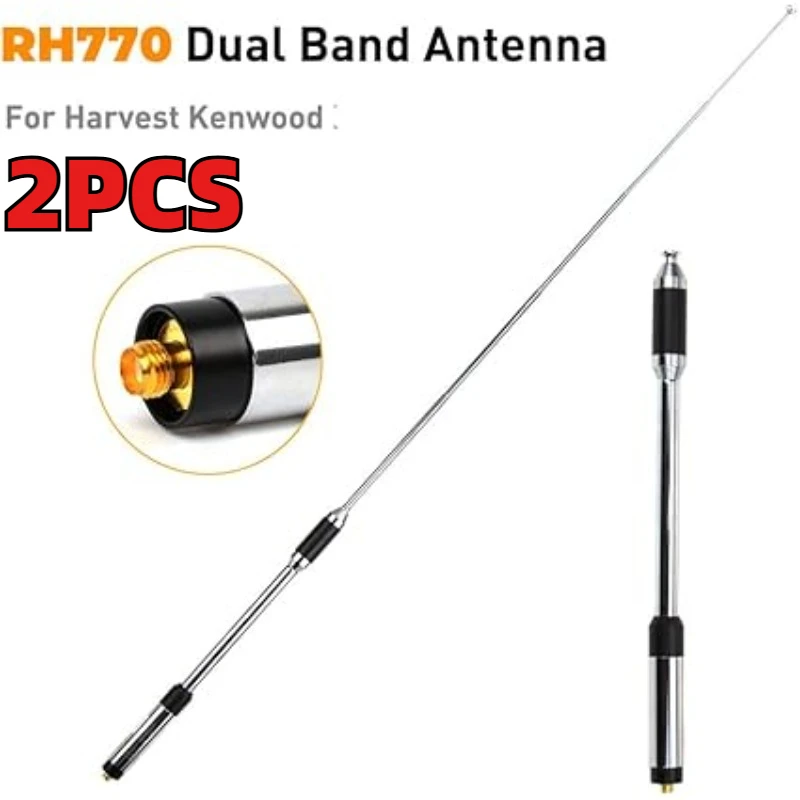 2 Pezzi Antenna Telescopica RH770 Dual Band 144/430MHz ad Alto Guadagno SMA-F per Radio Portatili BAOFENG UV-5R Kenwood TK-2160 TK-3160