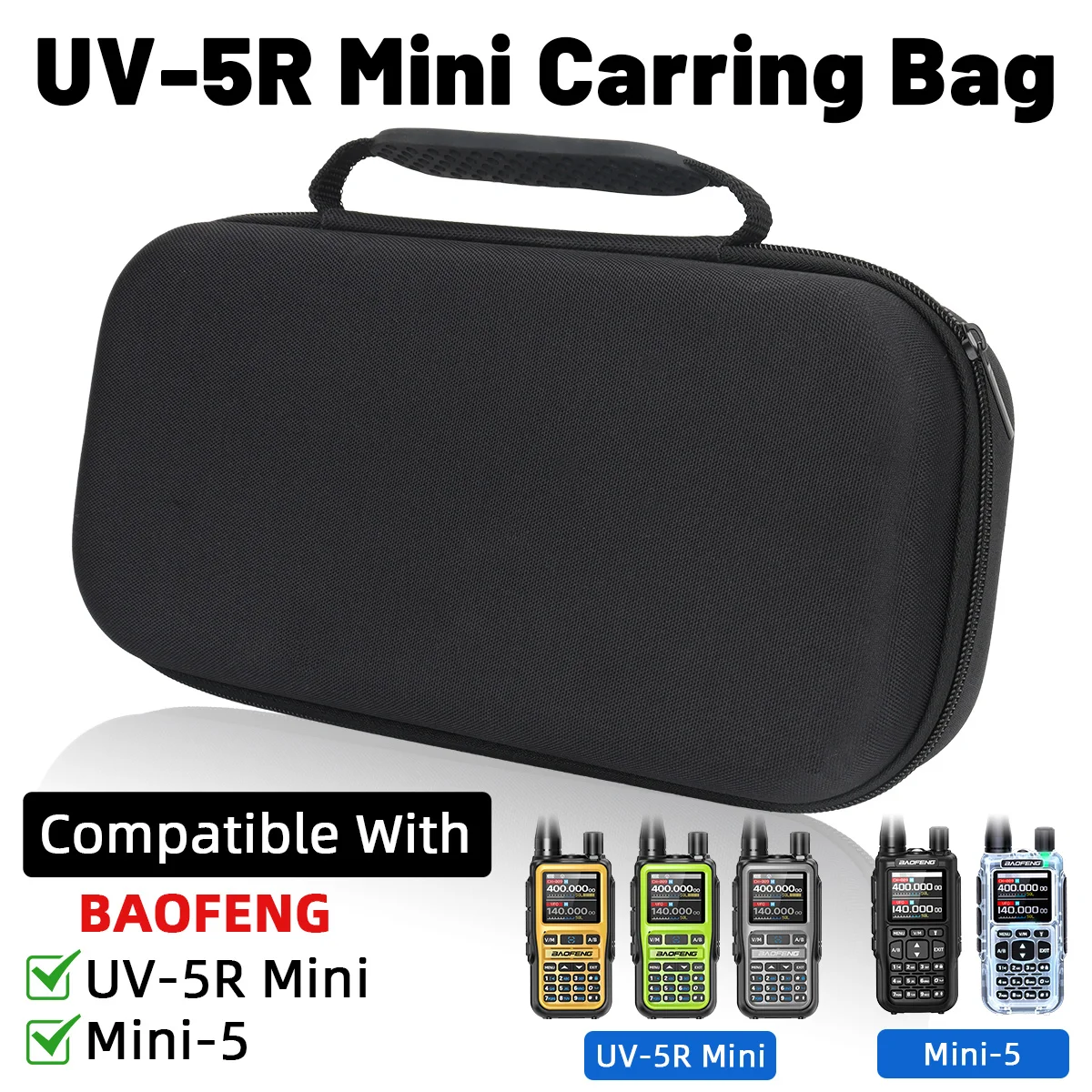 ABBREE UV‑5R MINI Custodia per Walkie Talkie, Borsa Portatile Protettiva per Radio BAOFENG MINI 5, per Campeggio all'Aperto