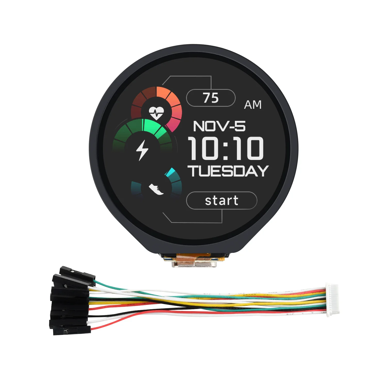 Scheda MCU Waveshare RP2350, con LCD touch rotondo da 1,28 pollici, design dual-core e dual-hitecture, 240×240 pixel, colore 65K, IPS