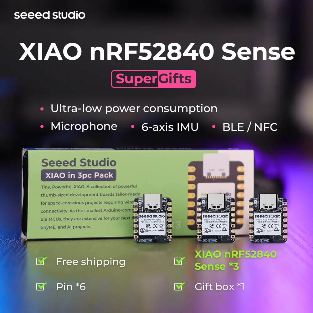NRF52840 XIAO BLE Sense - Seeed Studio XIAO BLE nRF52840 Sense - TinyML/TensorFlow Lite- IMU/microfono-Bluetooth5.0