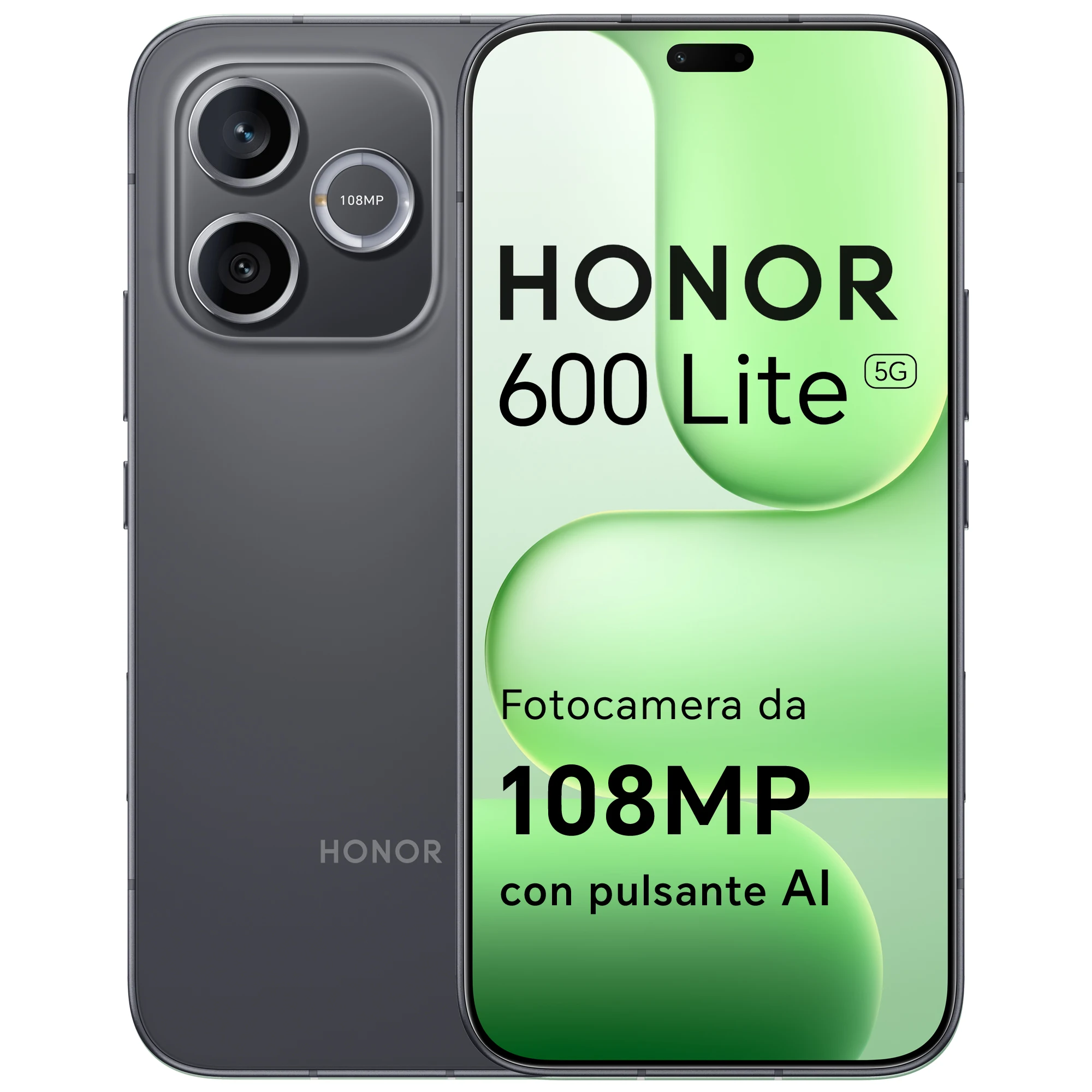 2026 New HONOR 600 Lite 5G Smartphone, Fotocamera AI da 108MP, Display AMOLED da 6.6", Batteria da 6520mAh con Ricarica Rapida 45W, Cellulare Android 16 Sbloccato, IP66&SGS, Dual…