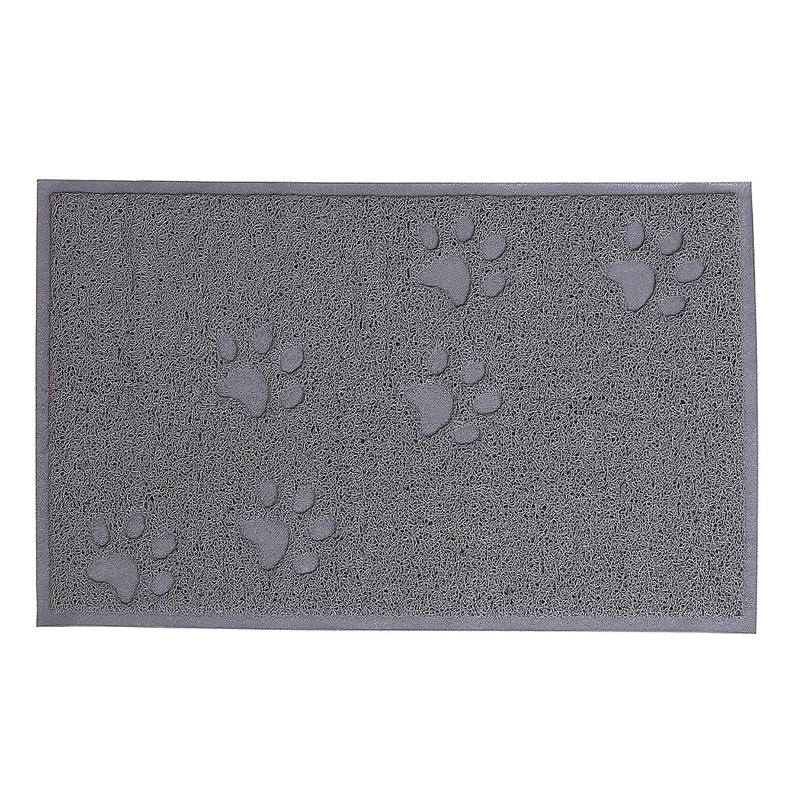 lionto Tappetino Lettiera in PVC con Base Antiscivolo, 60 x 90 cm, Grigio | Facile da Pulire, Rivestimento Antiscivolo, Raccoglie facilmente Granuli della Lettiera