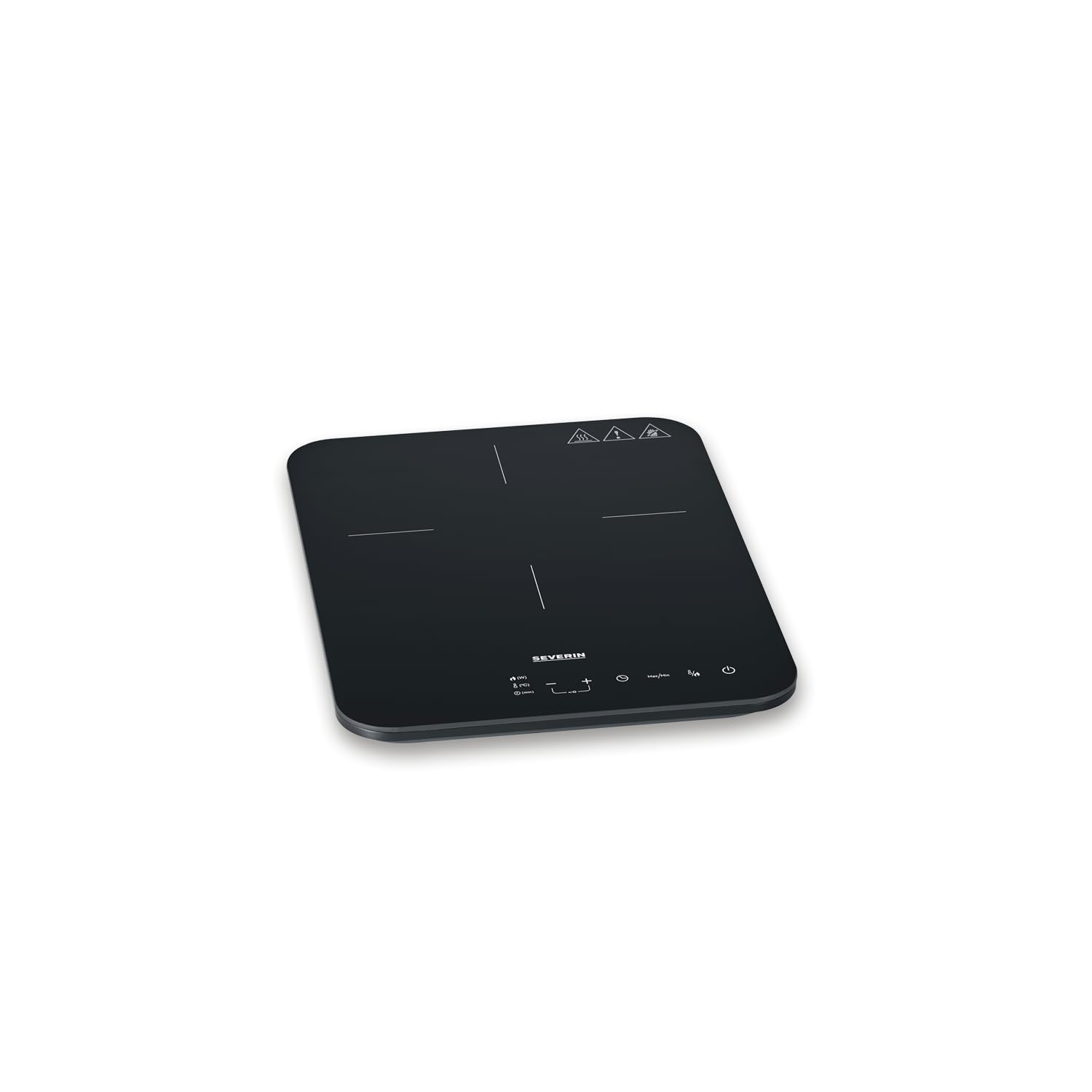 SEVERIN Piastra a Induzione Singola, Piano in Vetroceramica Antigraffio Finitura Opaca, 10 Livelli di Potenza, Touch Screen, Timer, Spegnimento Automatico, 2000 W, Nero - KP 1032