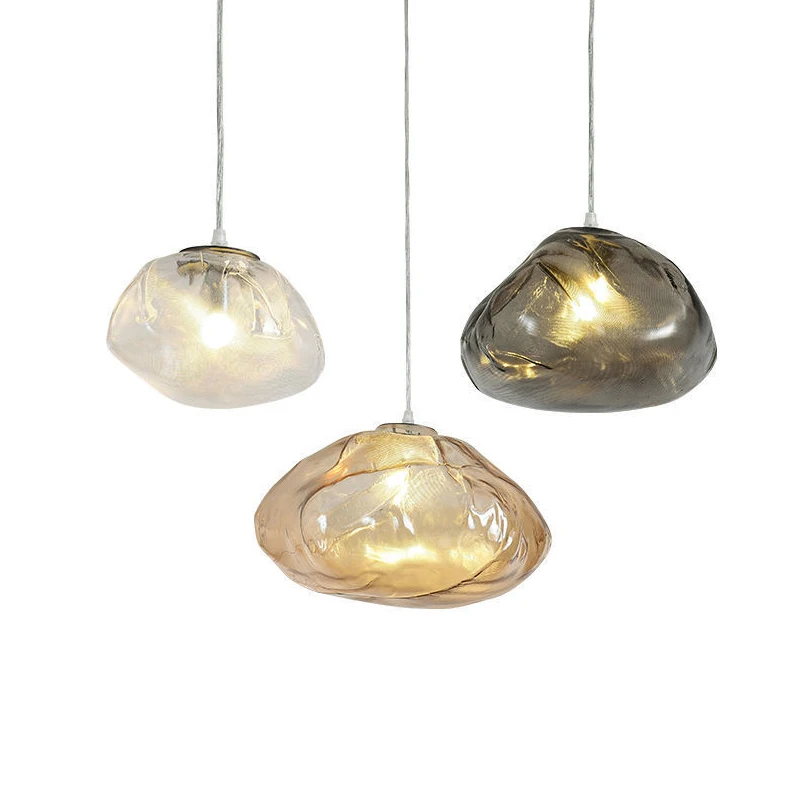 Lampada a Sospensione in Vetro Irregolare Stile Nordico, Lampadario Decorativo per Hotel e Ristoranti
