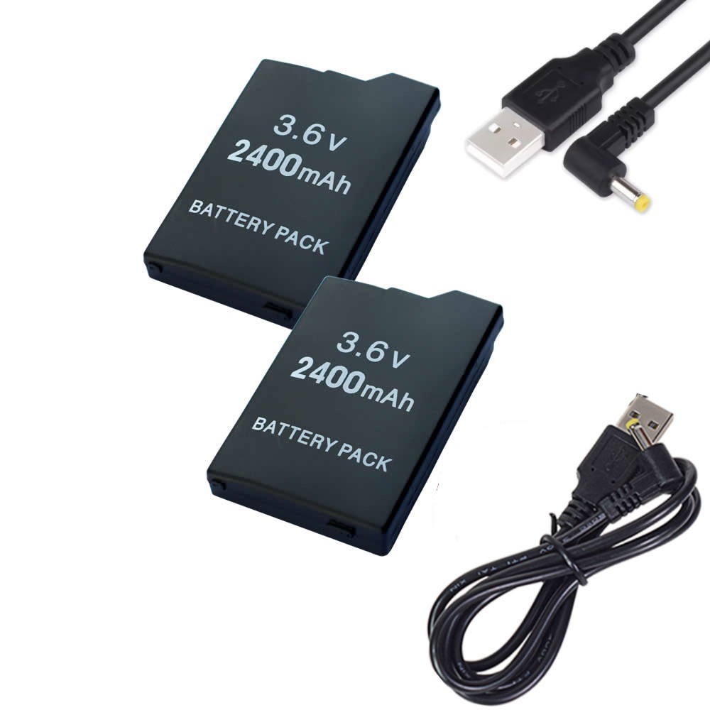 2x Cavo Alimentazione Batteria + Caricabatterie per Sony PSP 2000 2001 3000 3001 3006 PSP-S110