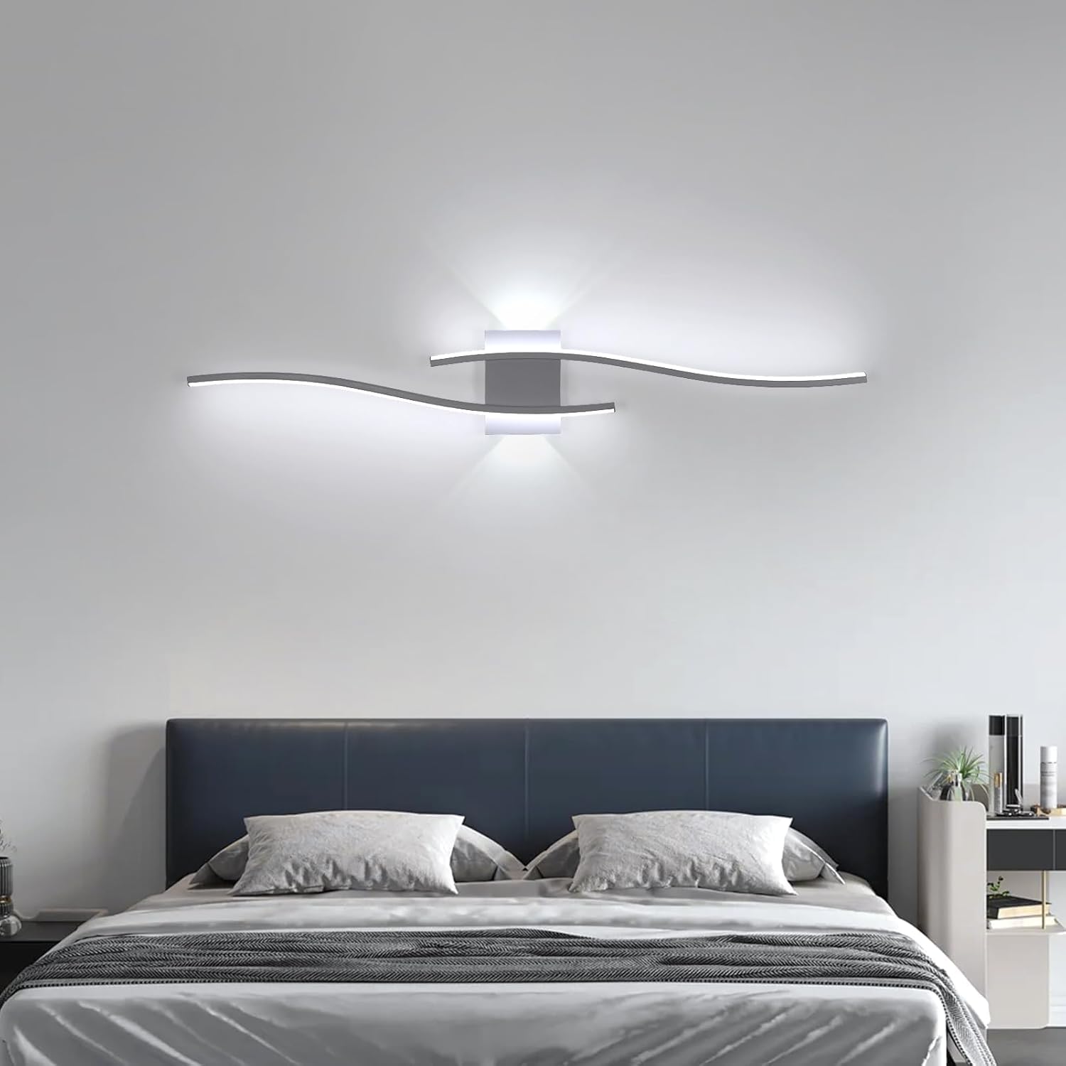 Comely Applique da Parete Interno LED, 27W 3000LM Lampada da Parete LED | Bianco Lampada a Muro Up Down per Soggiorno, Camera da Letto, Corridoi, Bianco Freddo 6500K