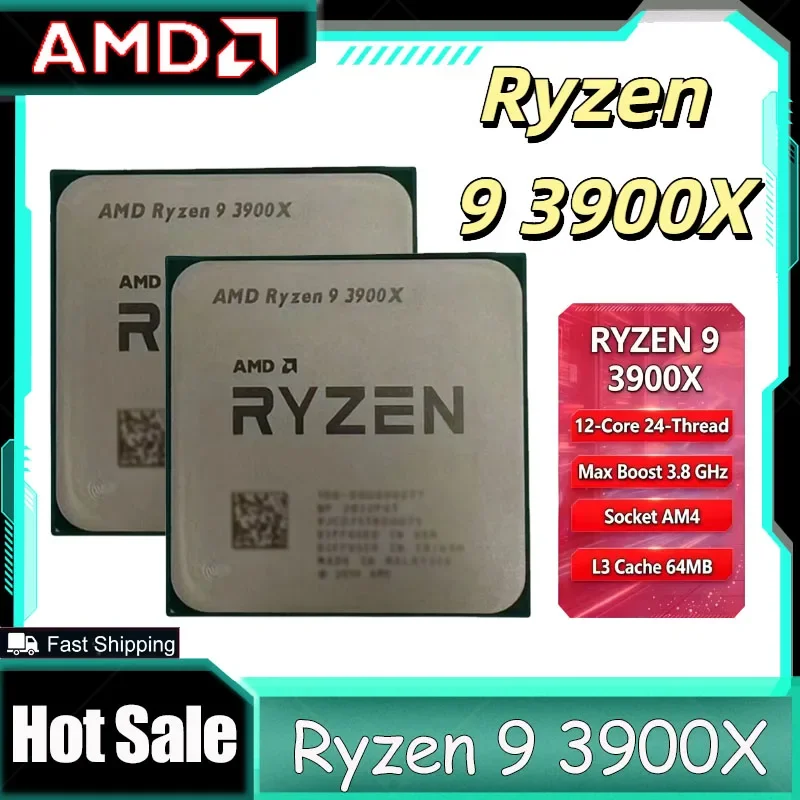 Processore AMD Ryzen 9 3900X 12 Core 24 Thread 3.8GHz AM4 CPU Desktop OEM Senza Confezione per Gaming e Creazione di Contenuti