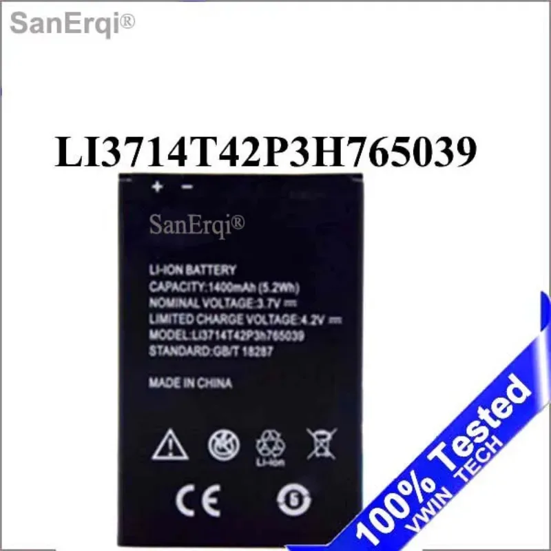 LI3714T42P3H765039 3.7V 1400mAh per ZTE Blade A3 T220 AF3 T221 A5 AF5 Batteria ai polimeri di litio Bateria Batteriej