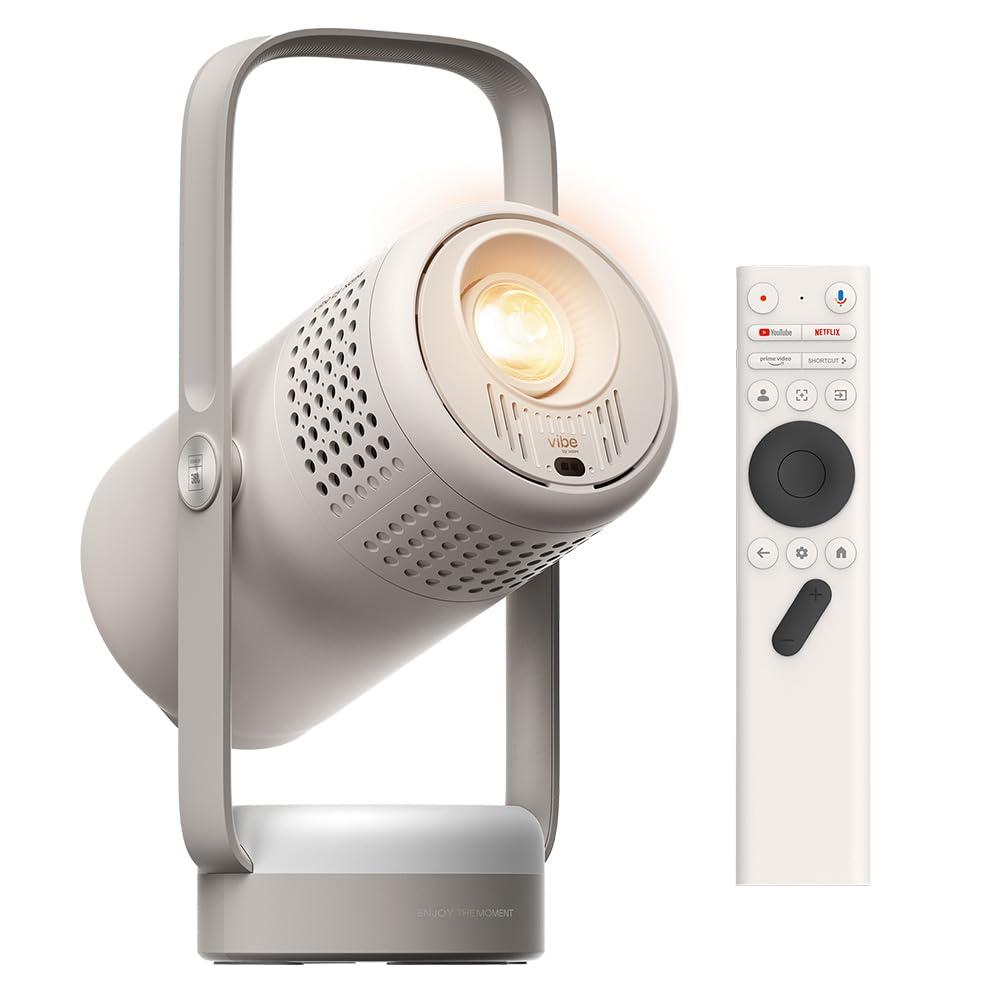 XGIMI Vibe One Proiettore Smart Mini Portatile1080P(Grigio Nuvola) | GTV con Netflix con Licenza, Batteria Integrata, Messa a fuoco Automatica Correzione Trapezoidale Automatica