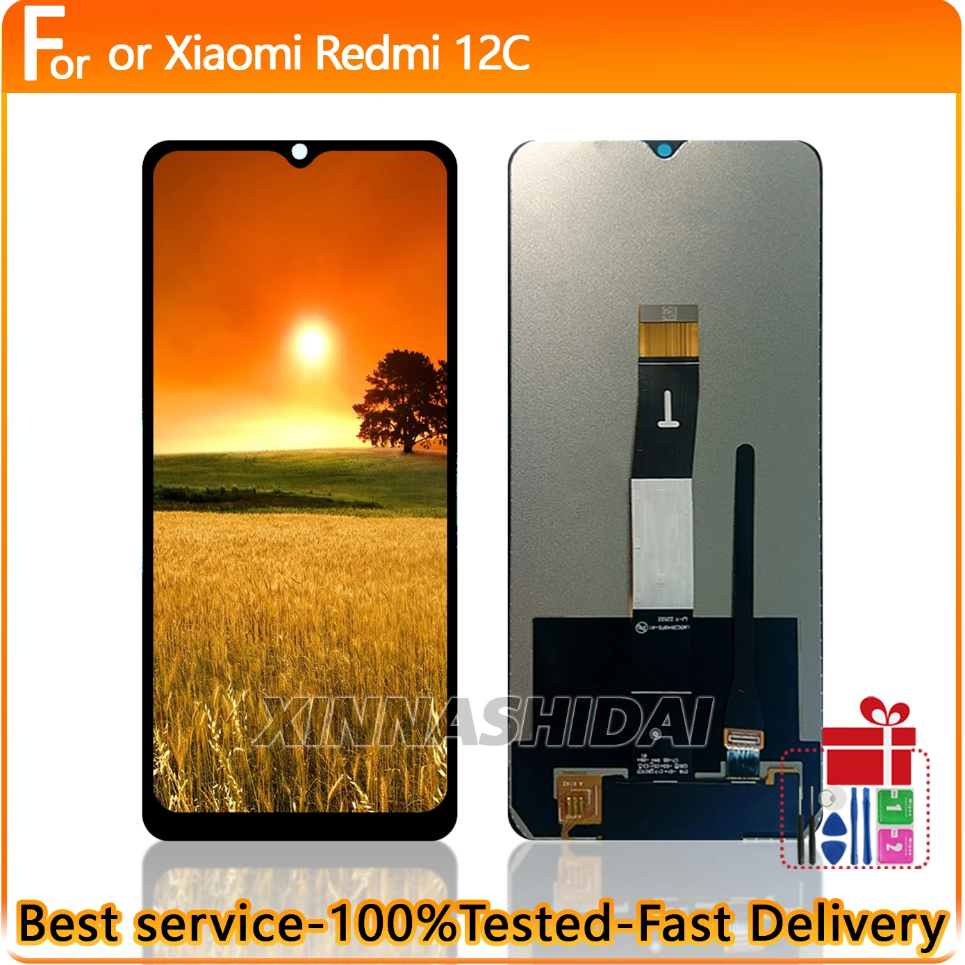 Nuovo display per Xiaomi Redmi 12C Display LCD Touch Screen Digitizer Assembly per Redmi 12C 22120RN86G Parti di ricambio senza cornice