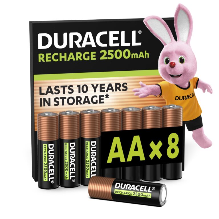 DURACELL AA Batterie Ricaricabili (Confezione da 8) 1.2V, 2500 mAh NiMH | Pre-caricate, le nostre batterie n.1 per lunga durata