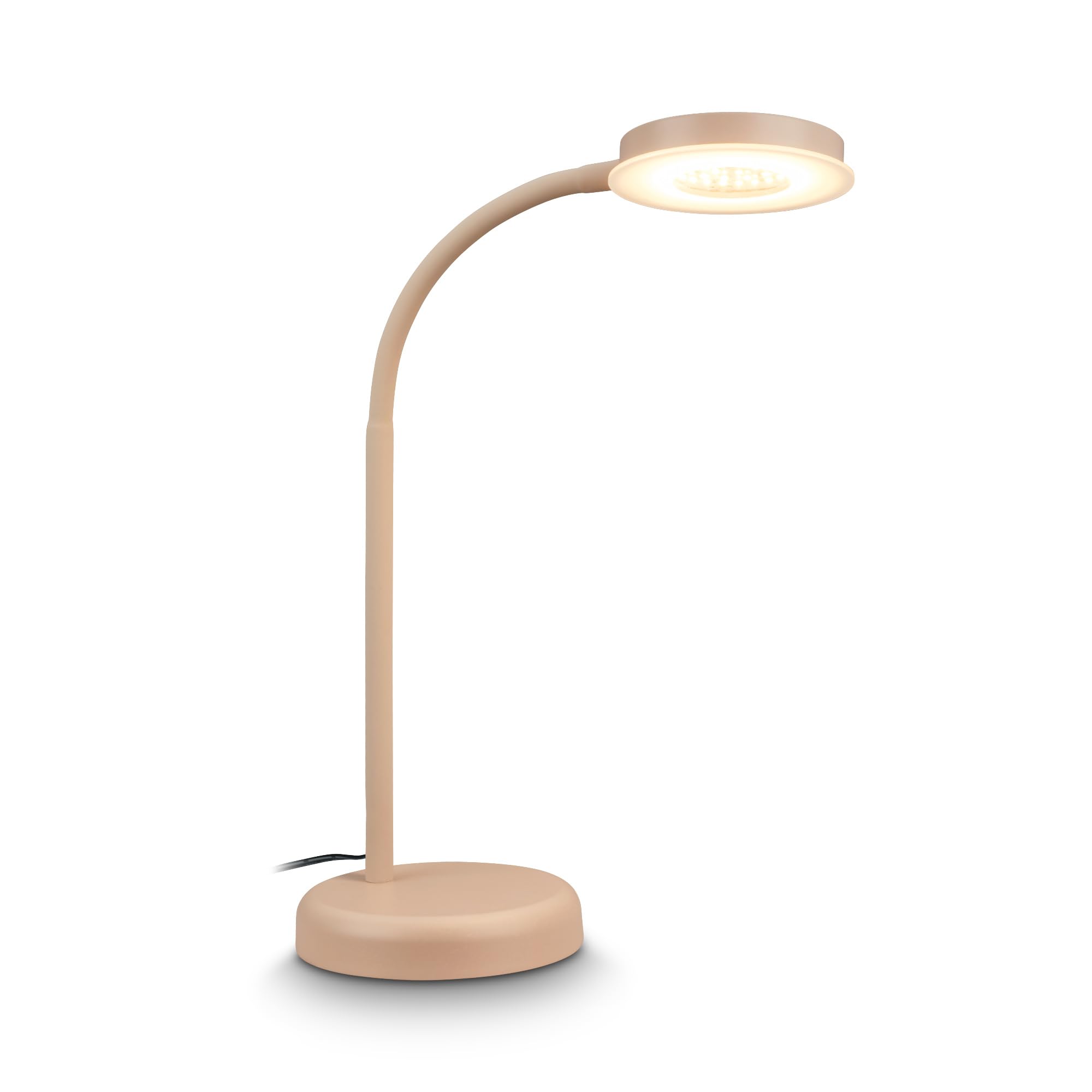 BRILONER - Lampada da tavolo a LED con touch, dimmerabile a passi, orientabile, lampada da comodino, lampada da scrivania, lampade da comodino, lampada scrivania, 13x55,5 cm, beige