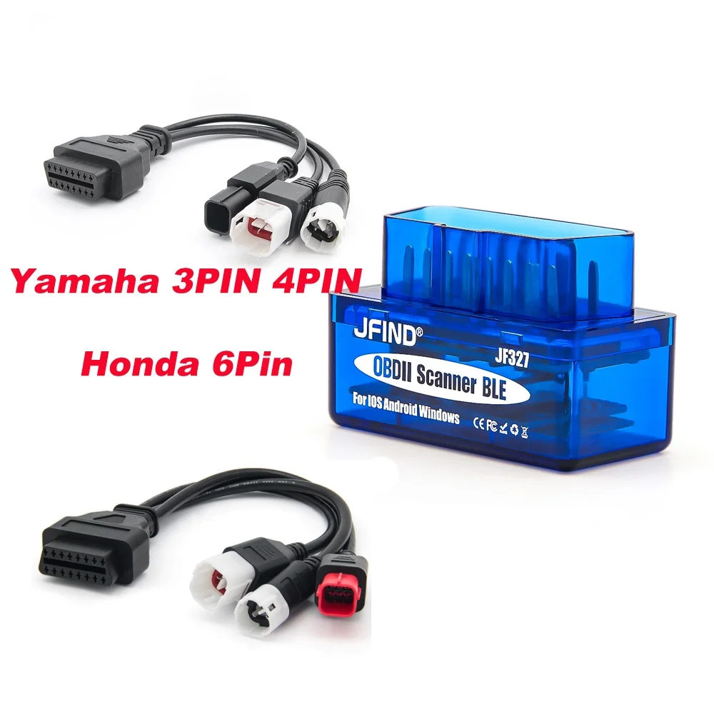ELM327 Lettore di codici Strumento di scansione Bluetooth 5.1 Scanner per auto JFIND JF327 per Android IOS Controlla il motore del motociclo per Yamaha per Honda