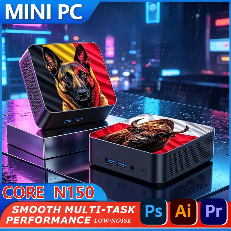 Mini PC Core N150 Win11 16GB DDR4 2TB SSD WiFi6 Bluetooth 5.2 4K HD Computer Desktop da Gaming per Gamer