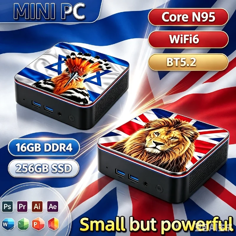 Mini PC Potente 2026 con Processore Intel N95, 16GB RAM, 1TB/2TB SSD, WiFi6, BT5.2, Computer Desktop Portatile per Gaming, Studio Quotidiano e Ufficio