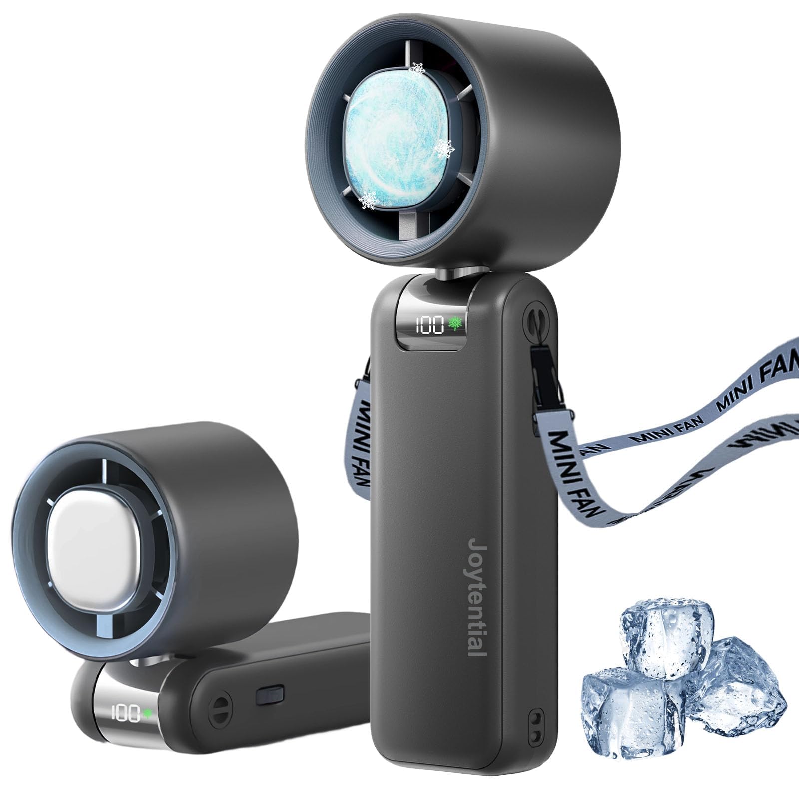 Ventilatore Turbo Portatile, Sensazione di Ghiaccio Ventilatore Ricaricabile Tramite USB, 1-100 Regolabili Velocità, Raffreddabile Ventilatore Pieghevole per Esterni, Viaggi, Camp…