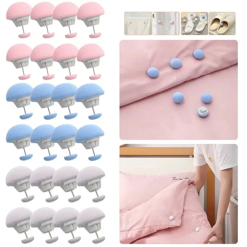 Clip Antiscivolo per Coperte, Fermacoperte a Forma di Fungo, Supporto Sicuro per Lenzuola e Biancheria da Letto, Kit Fai-da-Te