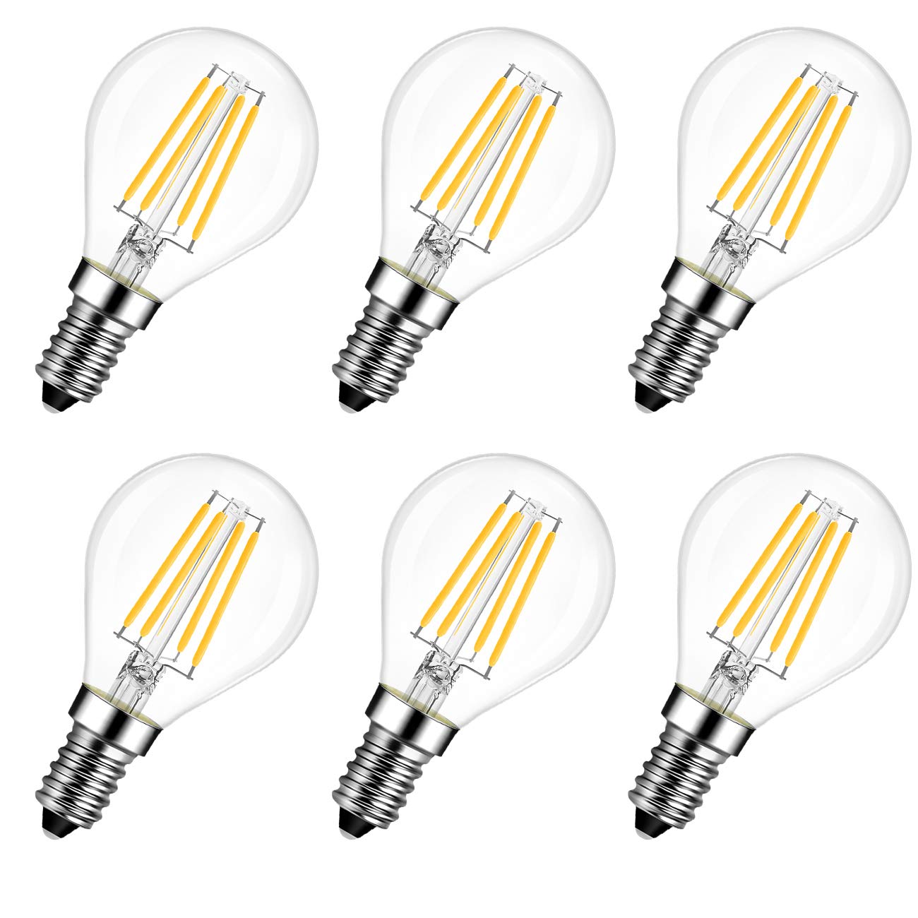 LVWIT Lampadine LED E14 Luce Calda 2700K, Lampadina 5.5W Equivalenti a 60W, 806LM, Lampadina LED Filamento G45 Stile Vintage Retrò, Risparmio Energetico, Non Dimmerabile, Pacco da…
