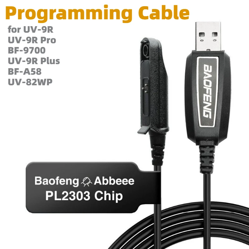 Cavo di Programmazione USB Baofeng con CD per Walkie Talkie UV-9R Pro BF-9700 UV-9R Plus BF-A58 UV-5S GT-3WP R760 UV-82WP