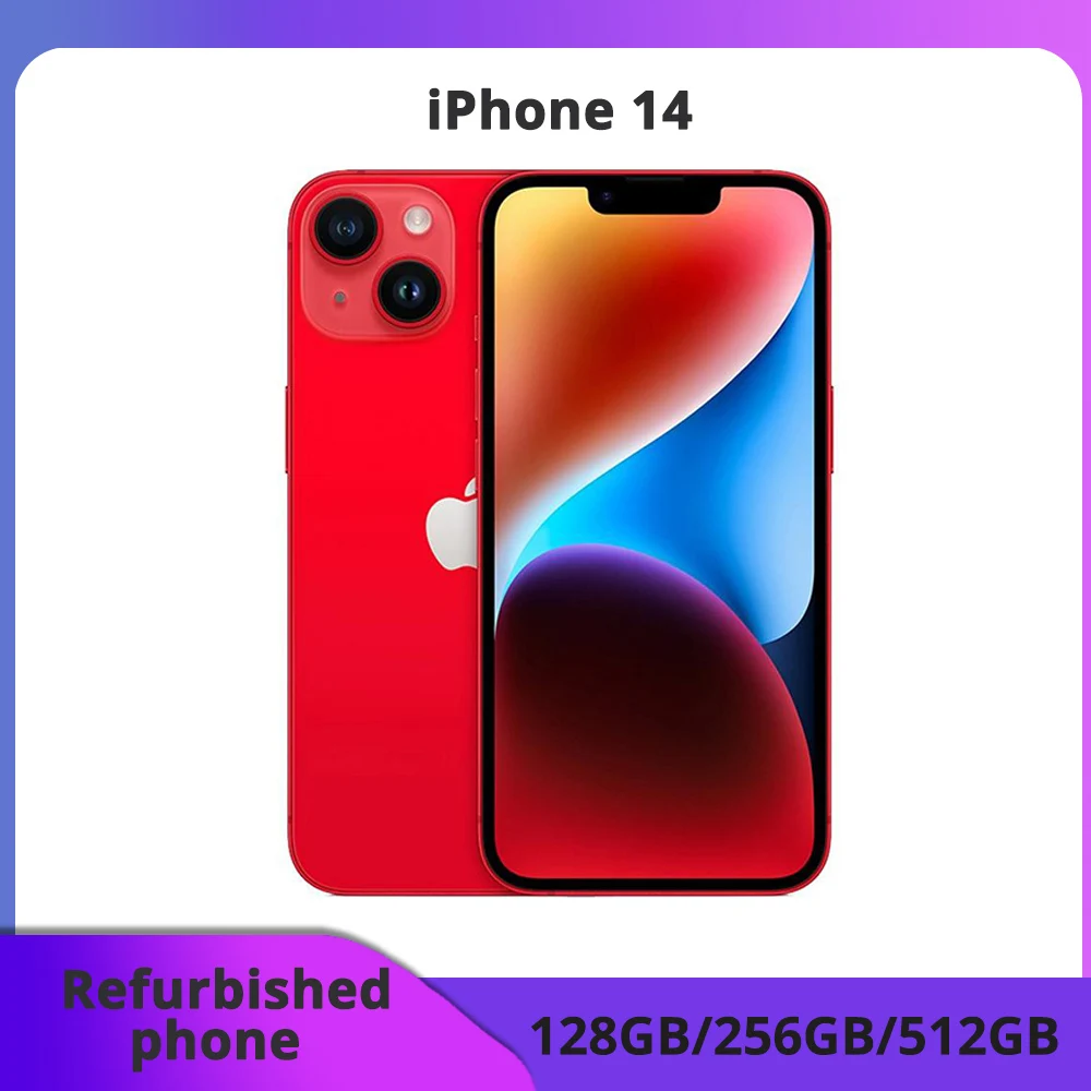 iPhone 14 5G APPLE Ricondizionato, 128 GB/256 GB ROM, Face ID, Schermo OLED Super Retina da 6,1 pollici, 12 MP, NFC, Ottime Condizioni
