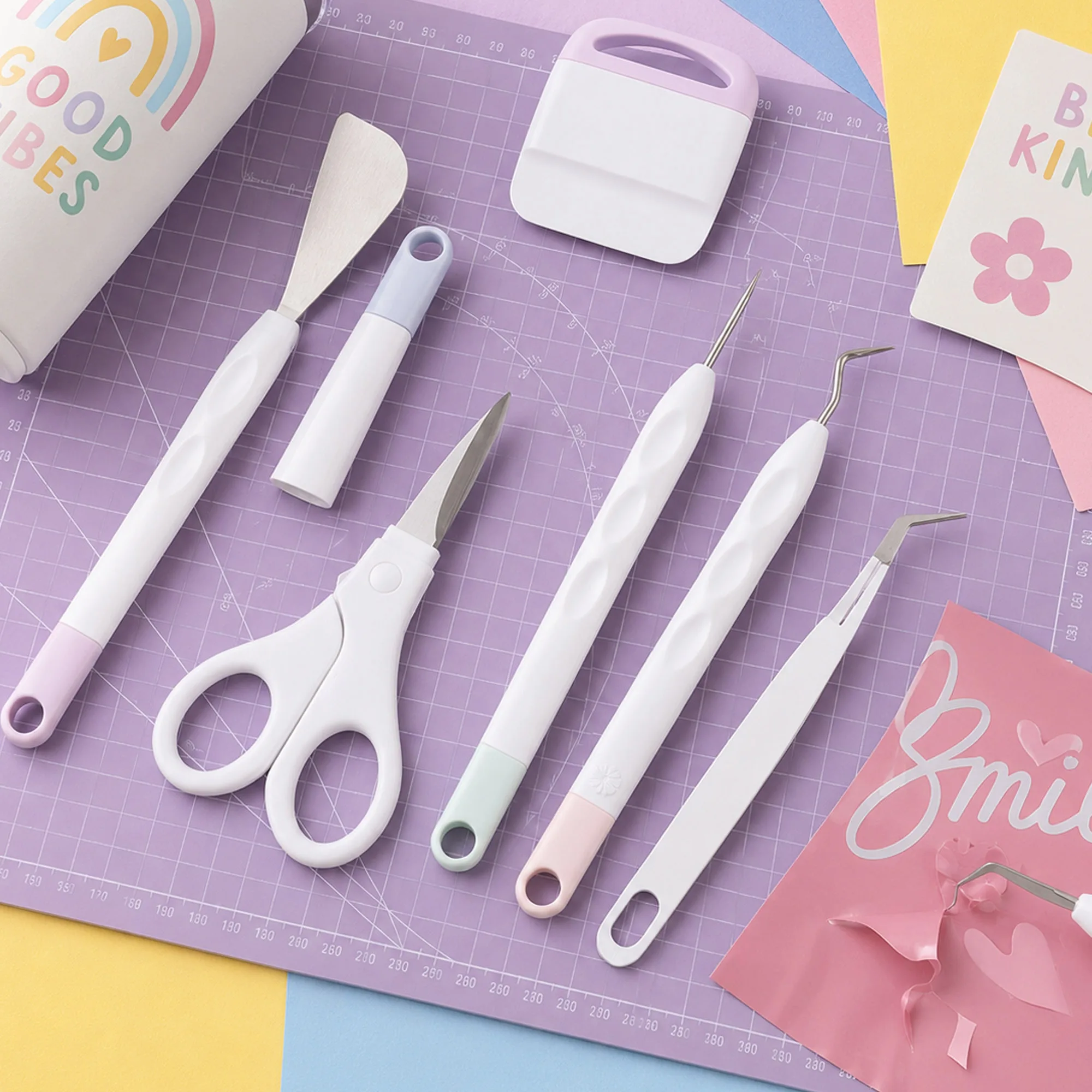 Set di Strumenti per la Rimozione del Vinile, Utensili Artigianali, Raschietto e Pinzette per Macchine da Taglio, Adesivi Fai-da-te, Scrapbooking, Forniture per Cartoleria Artigia…