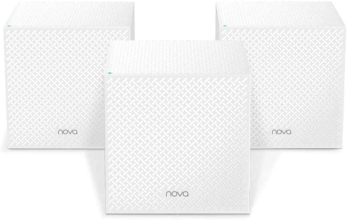Tenda Sistema Wi-Fi Mesh MW12-3, Router Mesh AC1200 Tri-Band (2.4 GHz: 300 Mbps, 5 GHz: 867 Mbps), 3 porte Gigabit Ethernet, Ampia copertura, Confezione da 3 pezzi