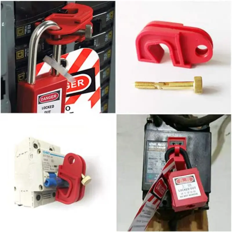 Dispositivo di blocco per interruttori A* - Kit di blocco e tagout per interruttori - Blocco universale per dispositivi elettrici - Set per blocco e tagout