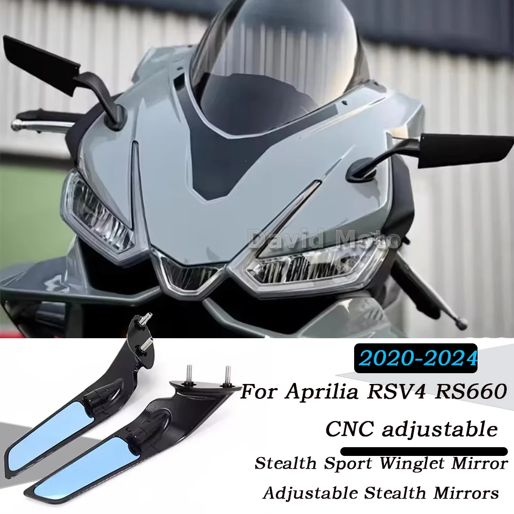 Specchietti retrovisori RS660 per Aprilia RSV4 RS660 2020-2024 2023, kit specchietti Stealth Sport Winglet regolabili