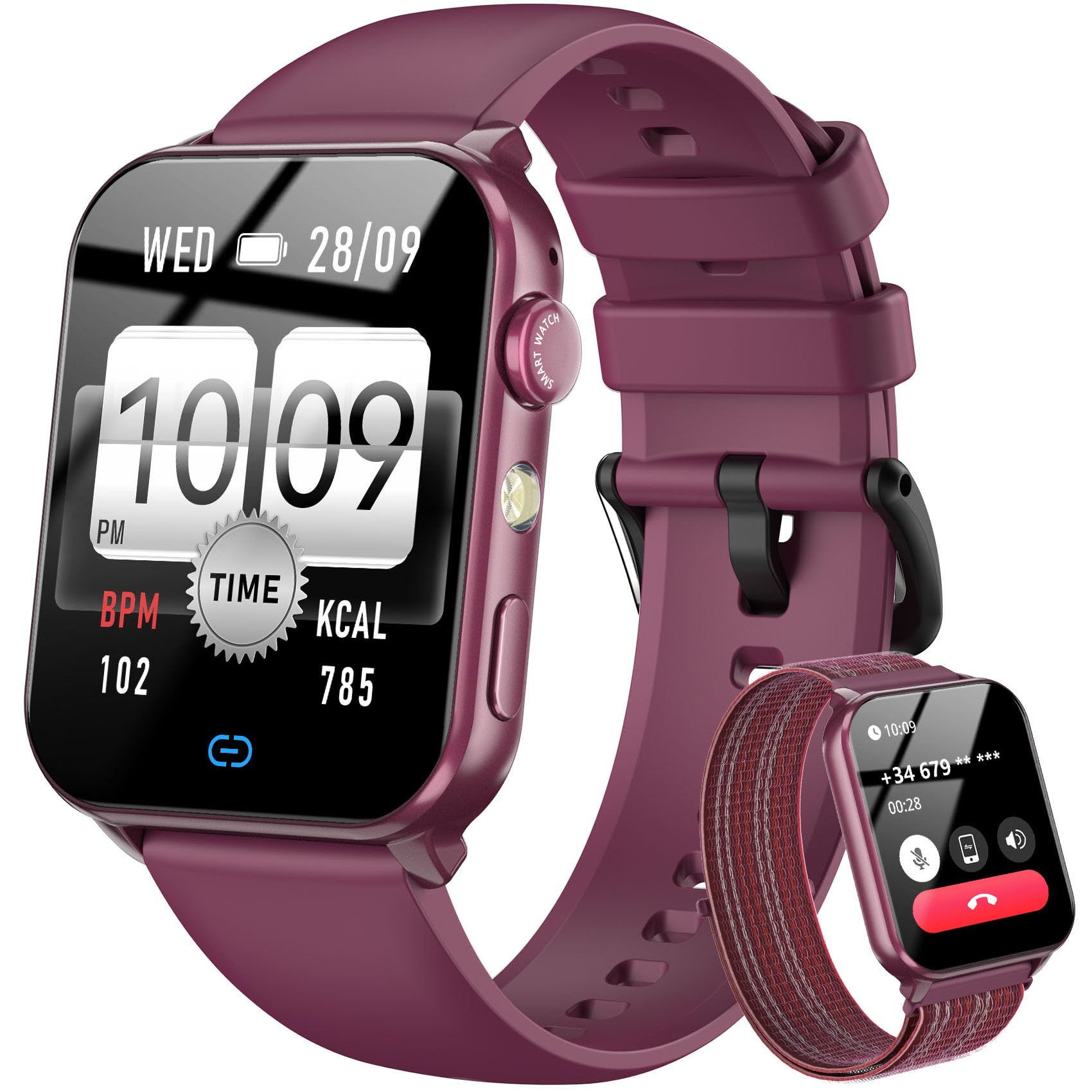 Blackview Smartwatch Uomo Donna, Effettua e Rispondi alle Chiamate,1,91'' Orologio Intelligente 100+ Modalità Sportive/Sonno/Cardiofrequenzimetro/SpO2/ Torcia per Android IOS