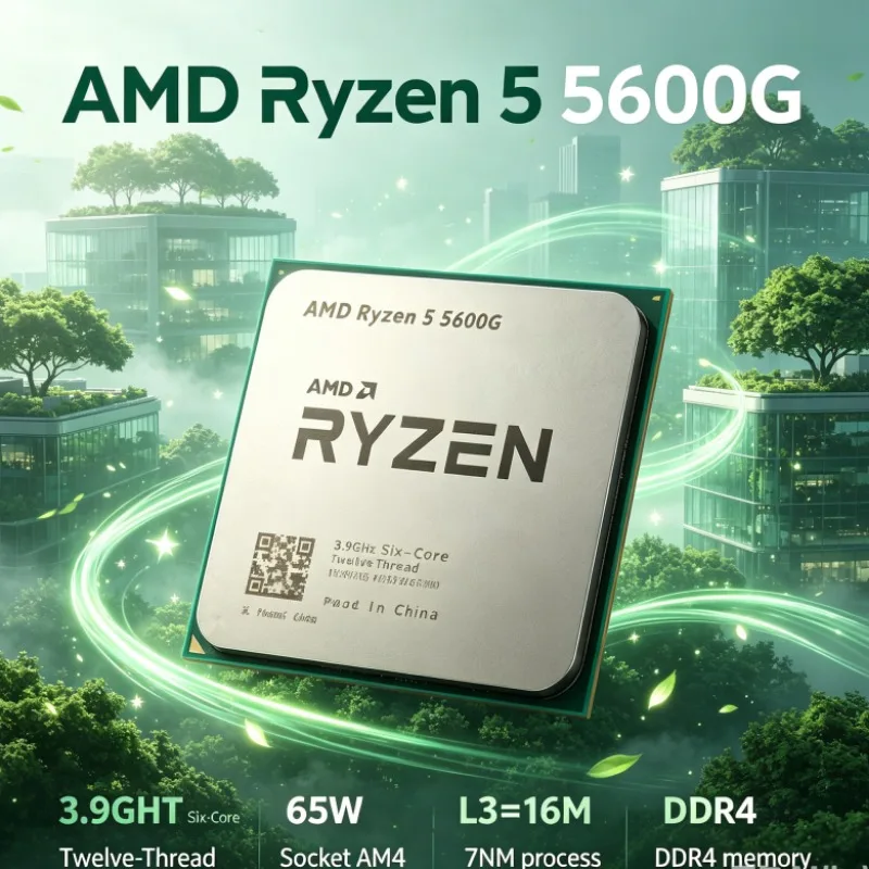 CPU Ryzen 5 5600G per PC Fai-da-Te 100-000000252 3.9GHz Six-Core Twelve-Thread 65W Socket AM4