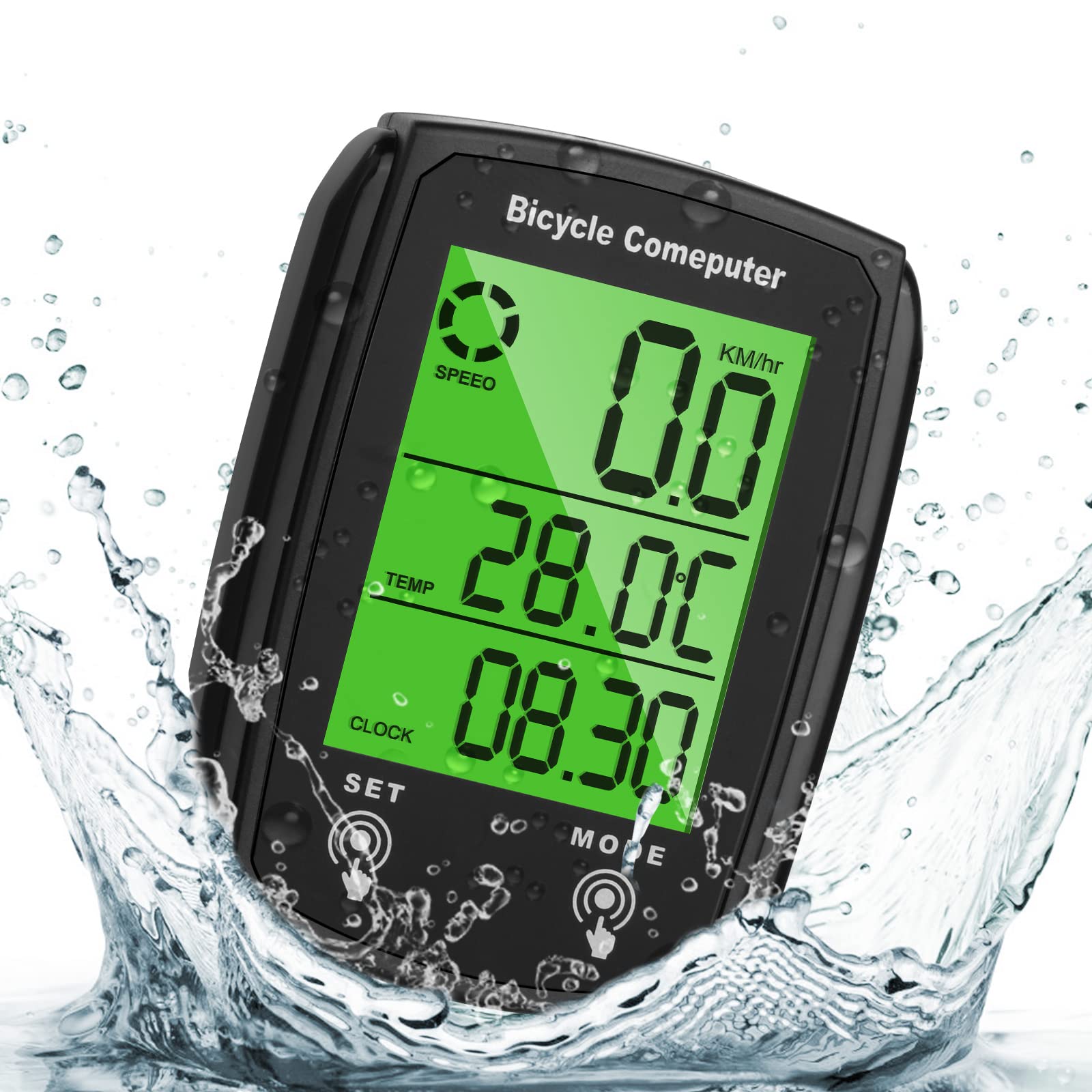 URAQT Computer di Bicicletta, Impermeabile Bici Computer con 19 Funzioni, Ciclocomputer con LCD Display Retroilluminato e Supporto, Controllo Tattile, per Distanza di Tracciamento…