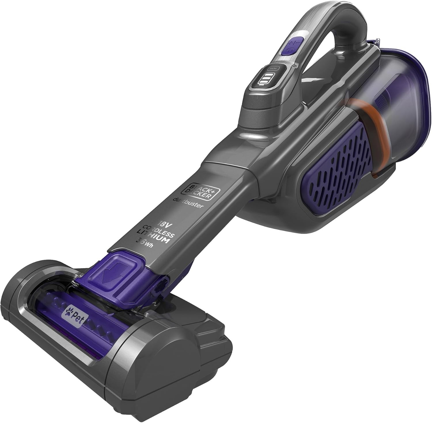 Black+Decker Aspirapolvere Portatile Ricaricabile 18V 2.0Ah Pet System Ciclonica
