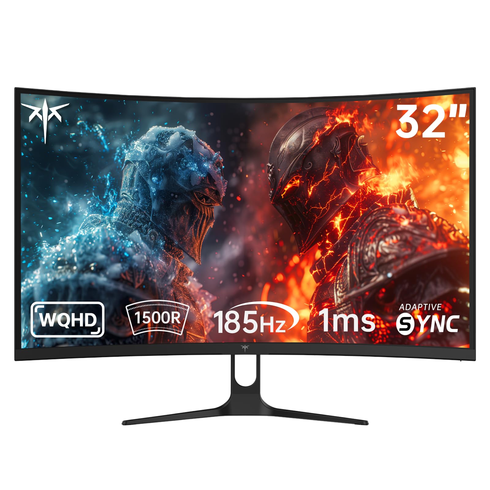 KTC Monitor Gaming Curvo 32 Pollici | QHD@185Hz (OC) | 1ms | Pannello HVA, Curvatura 1500R | 96% DCI-P3, 99% sRGB, 1,07 Miliardi di Colori | HDR10 | VESA 100×100mm | Low Blue Ligh…