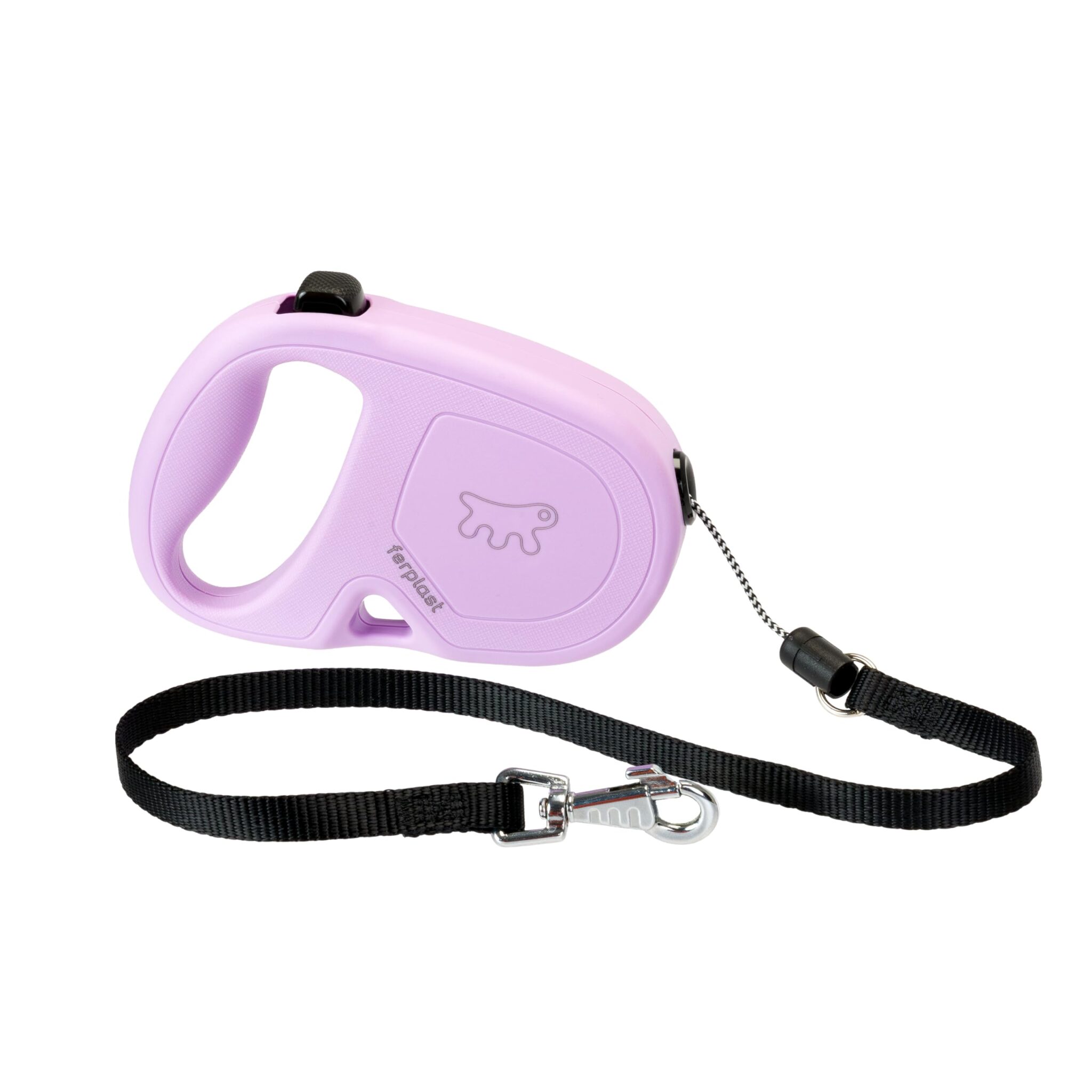 Ferplast Flippy One Guinzaglio per Cani Allungabile - Pratico Porta Sacchetti - Unico Pulsante Blocco & Rilascio - Design Italiano Ergonomico - Cordino - Max 12 kg - 4,5m, Rosa