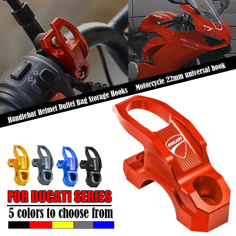 Gancio per Casco Moto e Borsa Portaoggetti per Ducati Panigale, Diavel, Superleggera V4, V2, Scrambler 400, 800, 1100 ﻿