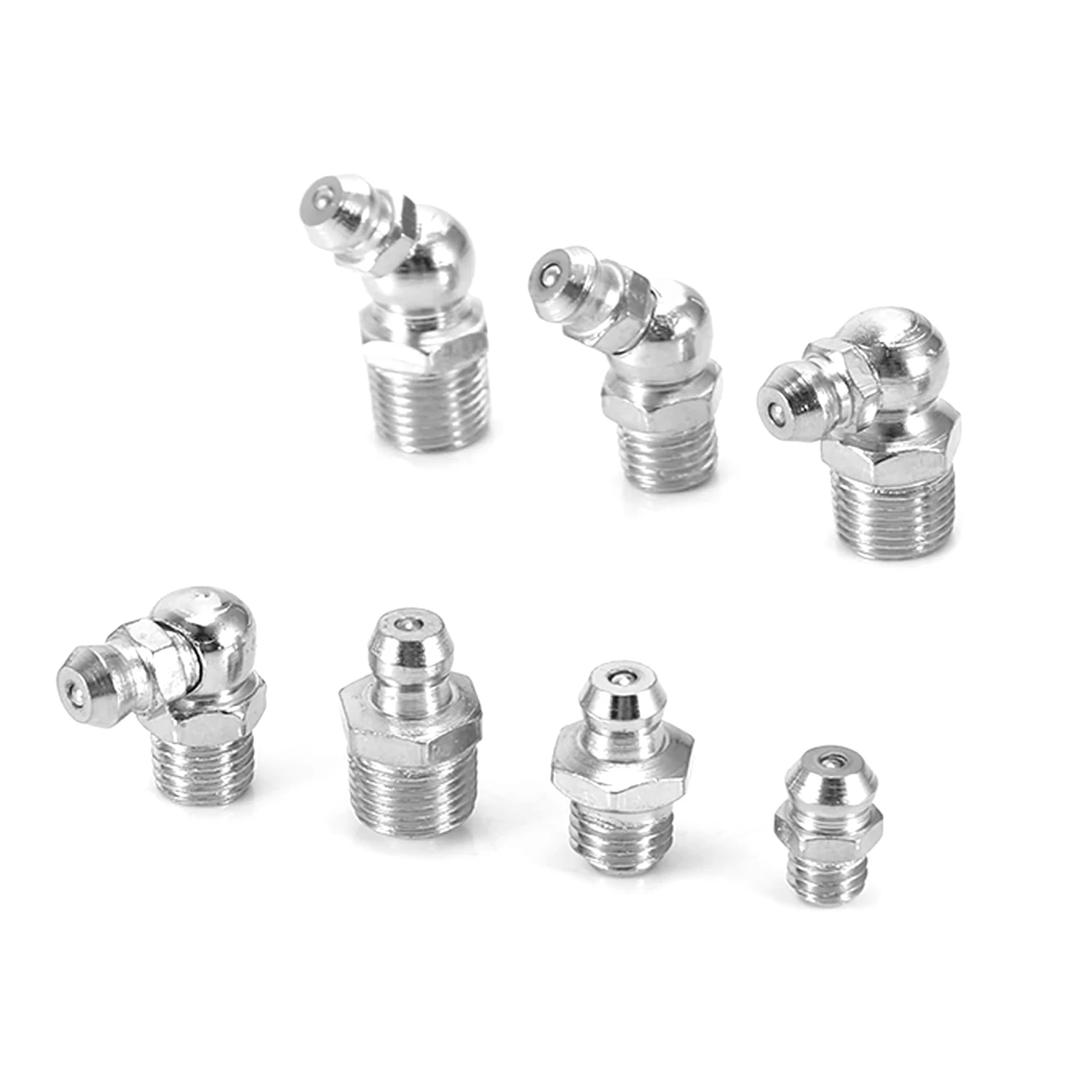10 pezzi di ingrassatori in acciaio inox, tipo diritto e ad angolo, M6 M8 M10, dritti / 45° ° /90 ° Raccordo per ingrassaggio
