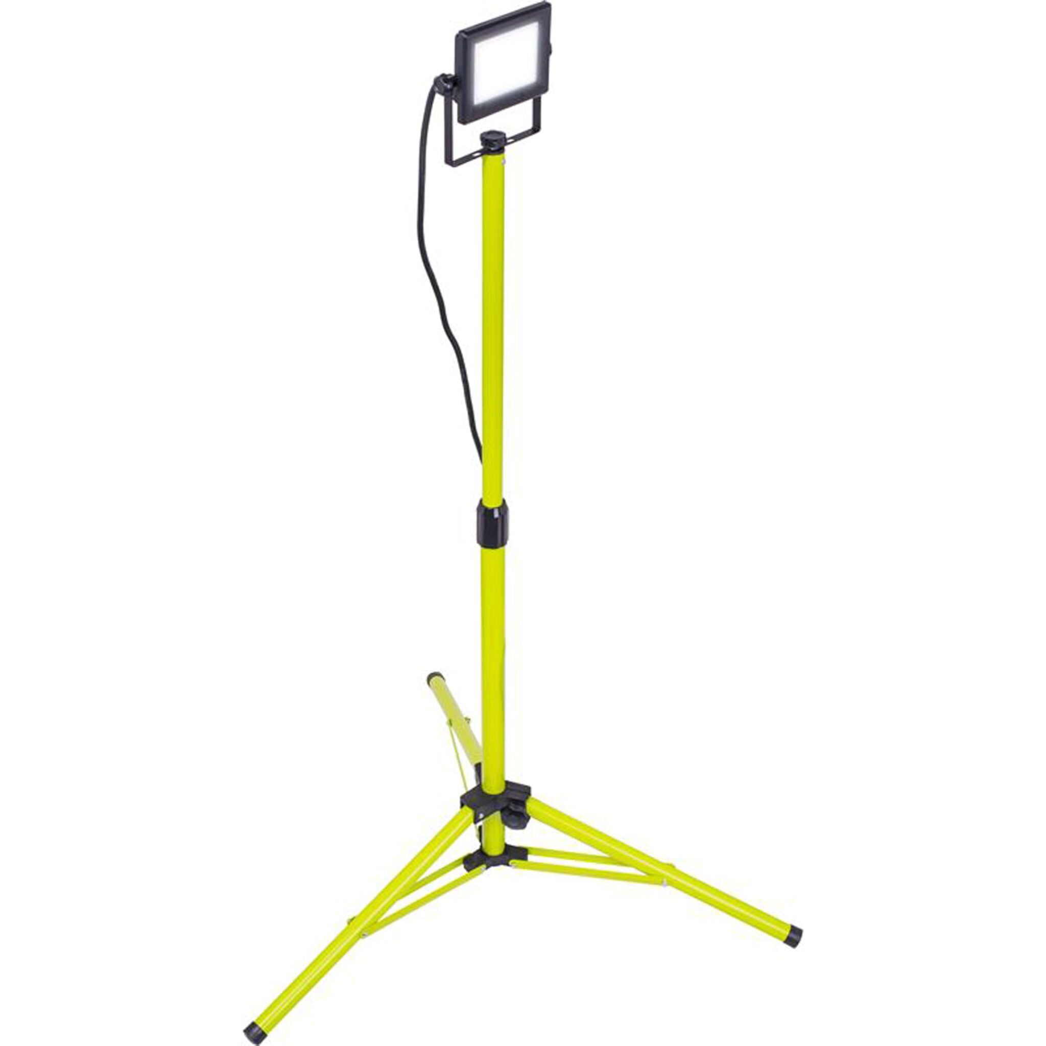 Luceco Treppiede LED a Testa Singola, Sottile, Regolabile, Multiposizione, Pieghevole, Cavo da 2,5 m, Resistente alle Intemperie, Nero/Verde, IP65, 50W, 4000lm, 5000K, EFLDTS50B50