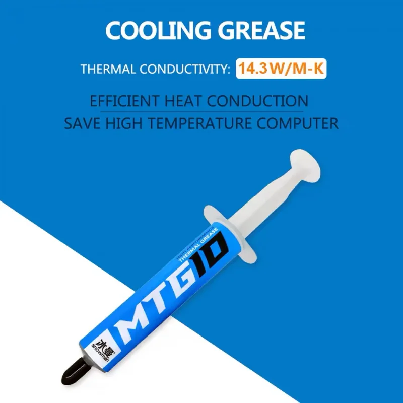 1-10PCS 5g/10g Siringa MTG5/MTG10 Pasta di grasso conduttiva termica 14.3W/mk per AMD Intel Processore CPU Dissipatore di calore Ventola di raffreddamento VGA