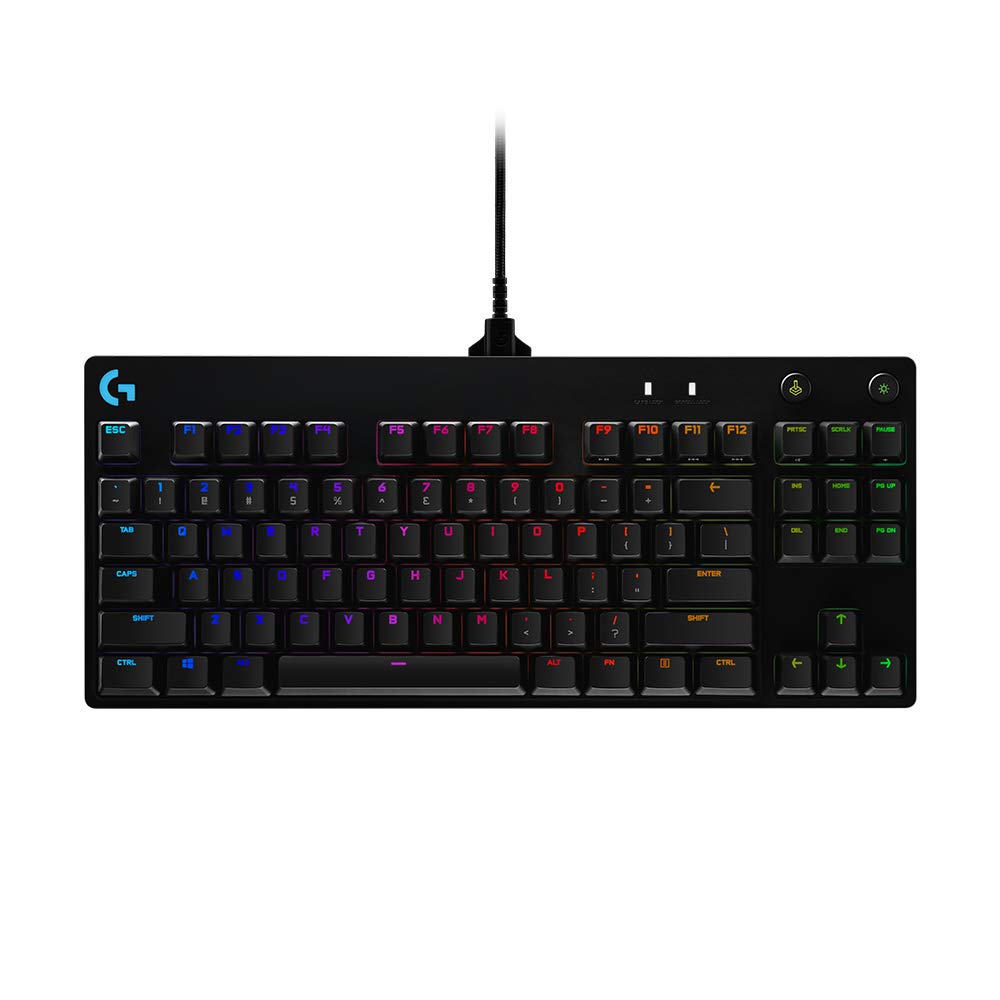 Logitech G PRO Tastiera gaming meccanica, US INT'L QWERTY (Nero) | Ultraportatile senza tastierino, cavo micro-USB rimovibile, retroilluminazione RGB LIGHTSYNC 16,8M colori, PC/Mac