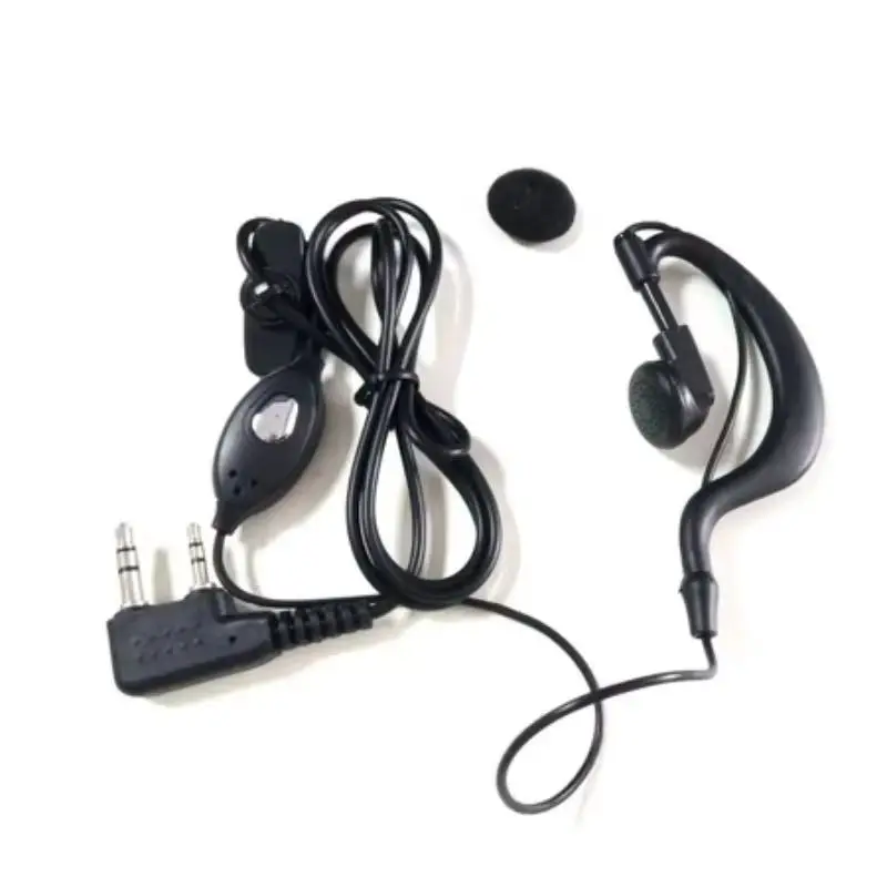 Auricolare Baofeng UV5R con microfono PTT, auricolare in-ear con gancio, connettore K, cuffie per radio bidirezionale BF888S