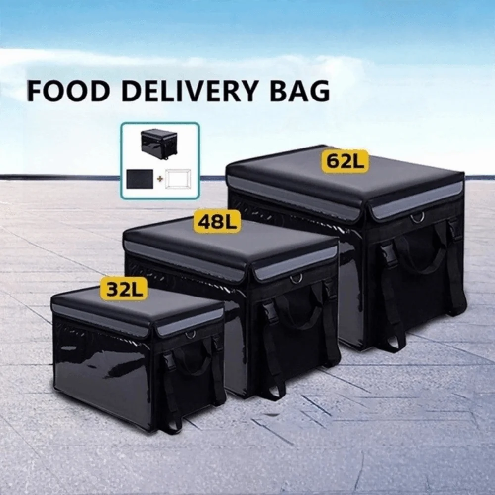 Borsa per la consegna di cibo impermeabile 32L/48L/62L Borsa termica in tessuto Oxford Borsa per la conservazione della temperatura in foglio di alluminio