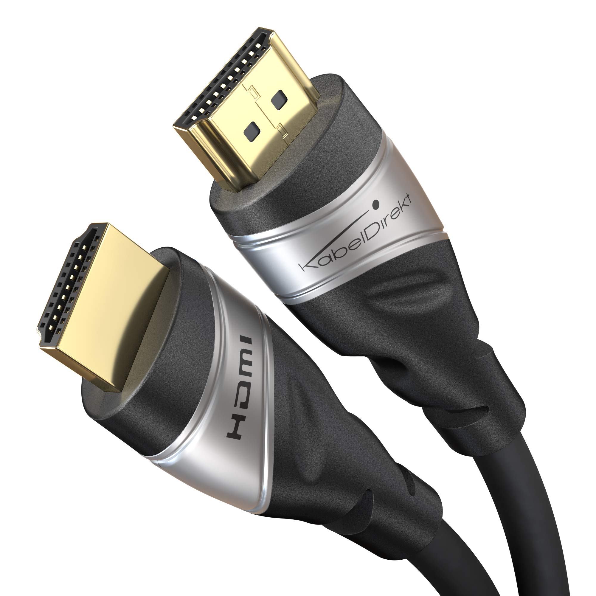 KabelDirekt – Cavo HDMI 2.1 10K & 8K – 1,5m, certificato | HDMI 2.1b – Cavo 2.1 Ultra High Speed, per PC e console come PS5 e XBO, monitor e TV – nero/argento
