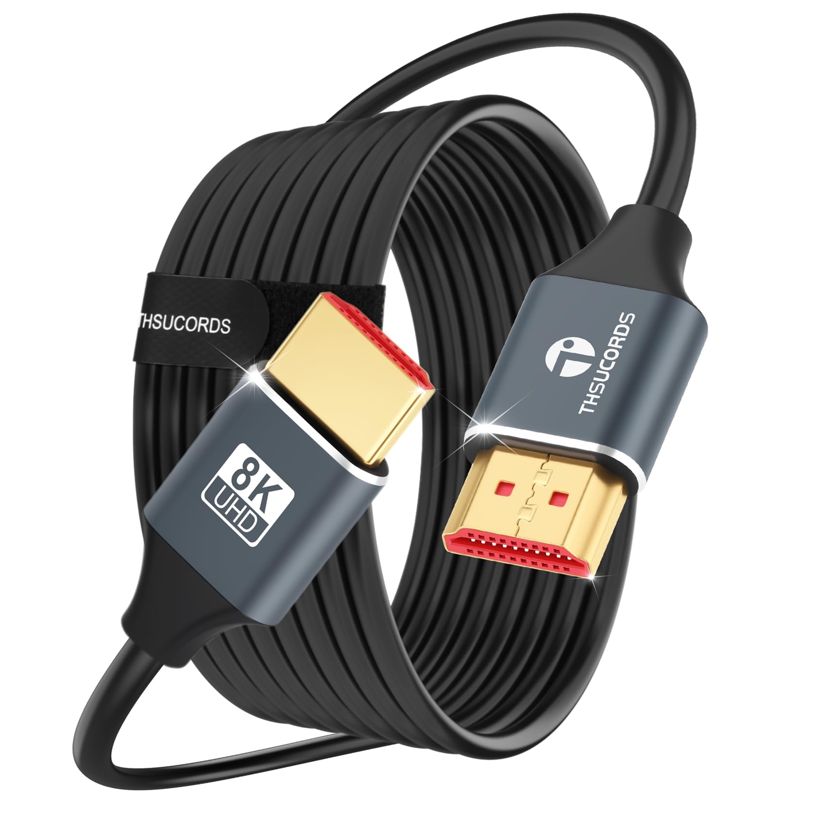 Thsucords Cavo HDMI in Silicone 8K 0.5M, Flessibile Sottile Ad Alta Velocità HDMI 2.1, Supporta 8K a 60Hz, 4K a 120 Hz, 144 Hz, 48 Gbps